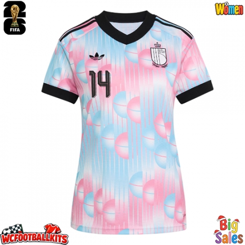 Belgium Dodi Lukebakio #14 Replica Away Stadium Shirt for Women World Cup 2026 Short Sleeve